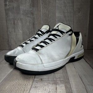 Jordan Team Elite 3 Low Men's Basketball Sneakers White Black Size 9 453454-105